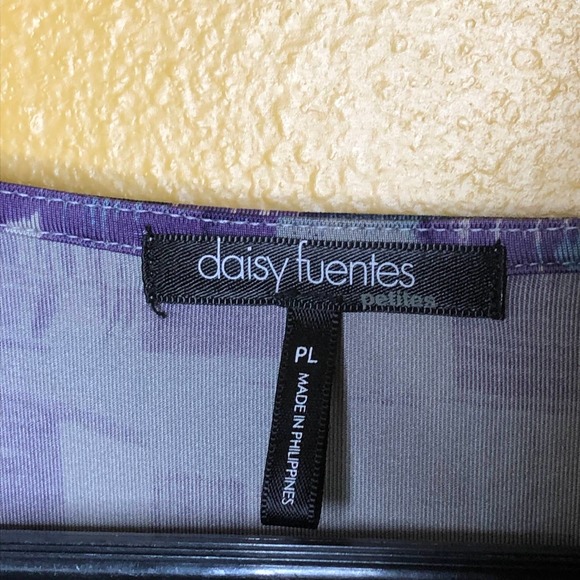 Daisy Fuentes Purple Petite Knot Front Blouse - Picture 4 of 6